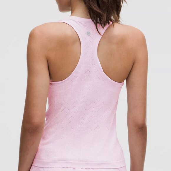 Lululemon Swiftly Pointelle Racerback Tank Top Waist Length Pink Organza NWT - Picture 9 of 9